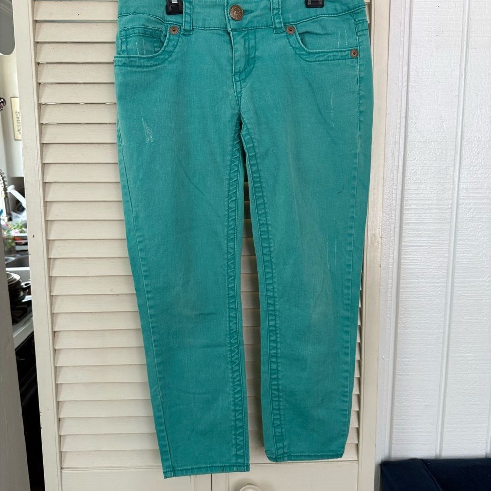 7 For All Mankind Turquoise Denim Pants